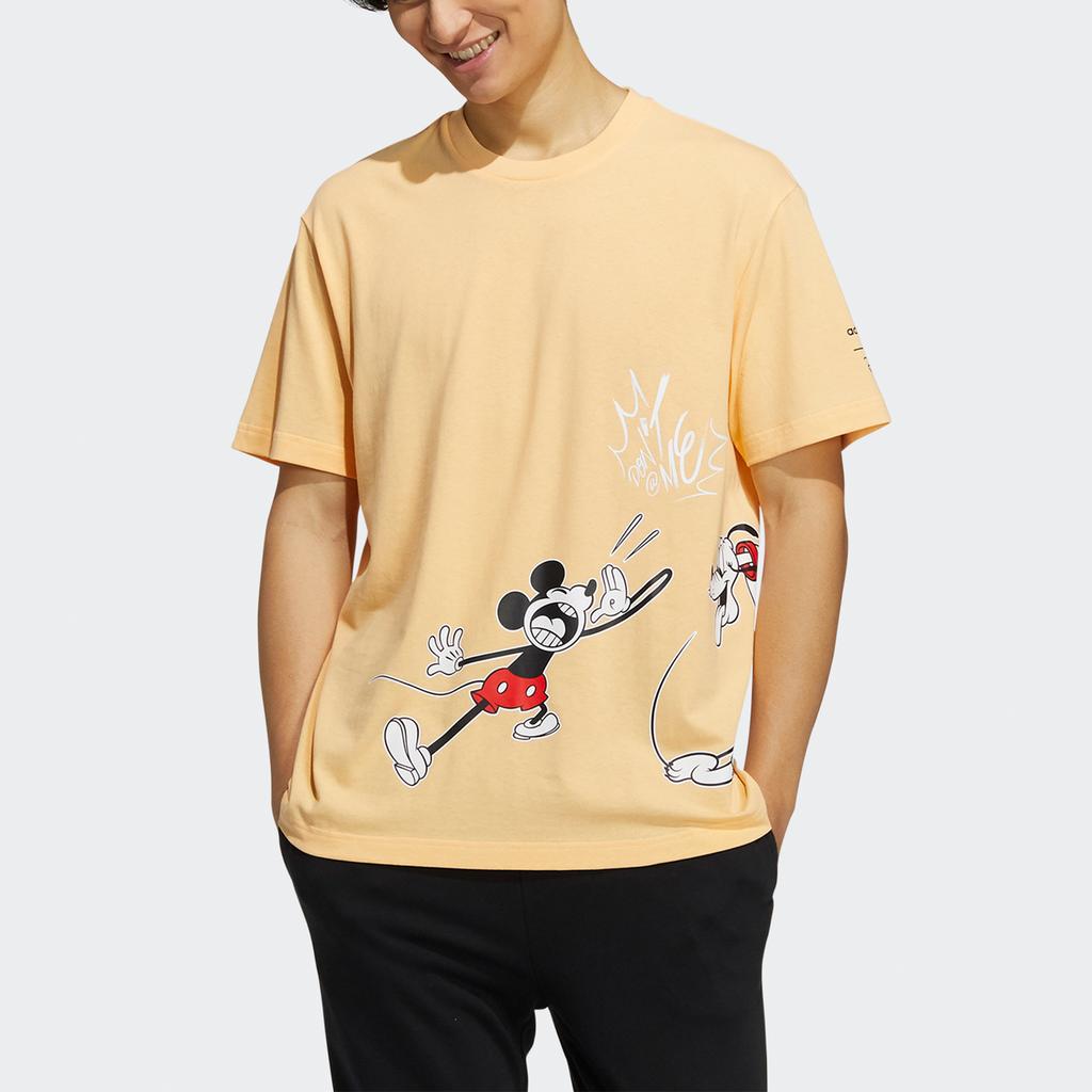 Adidas Neo Disney Collaboration M Mf Tee 2 Cartoon Print Sports Short Sleeve T-Shirt Men Tops Apricot HF0453