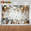 Mocsicka Winter Snowflake Photography Background Christmas New Year Party Snow Ball Decoration Birthday Photo Backdrop Wallpaper