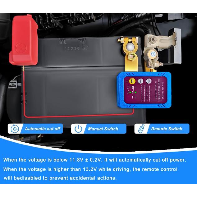 Kill Switch for Car, Remote Battery Disconnect Switch 12V 240A Car Kill Switch Anti-Theft Killswitch for Car,RV,Trailer, Trucks,ATV,UTV,Motorcycle,