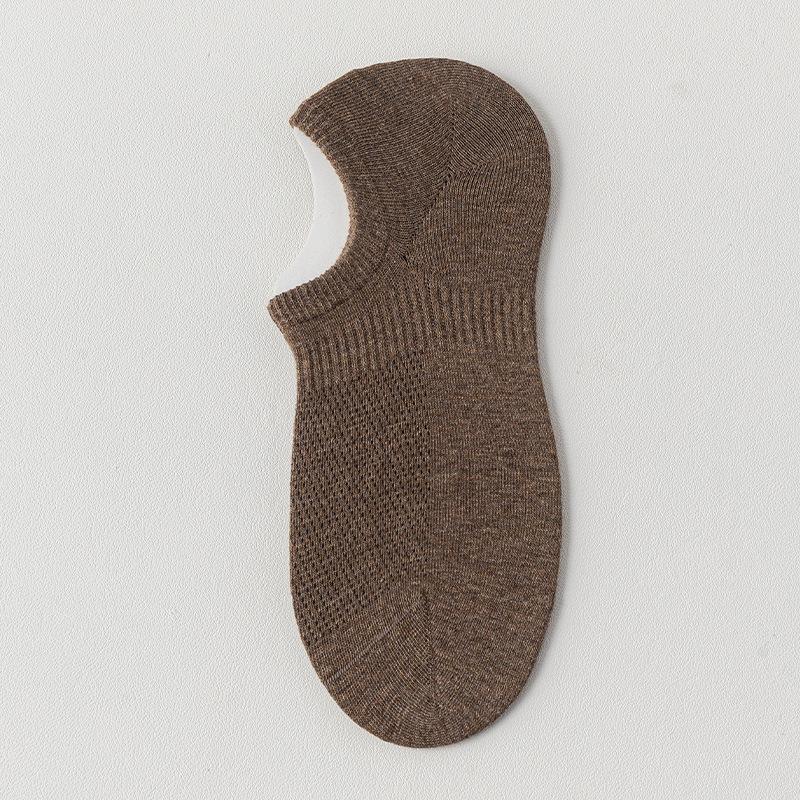 

Мужские летние тонкие хлопковые влагоотводящие дезодорирующие носки-следки с бесшовной пяткой 1 pair темный кофе