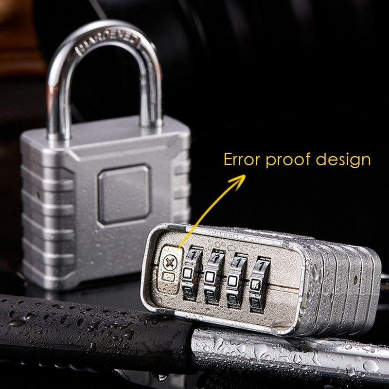 Metal Heavy Duty Padlock 4-Digit Number Combination Rust Proof Security Lock Safely Waterproof Gate Locks
