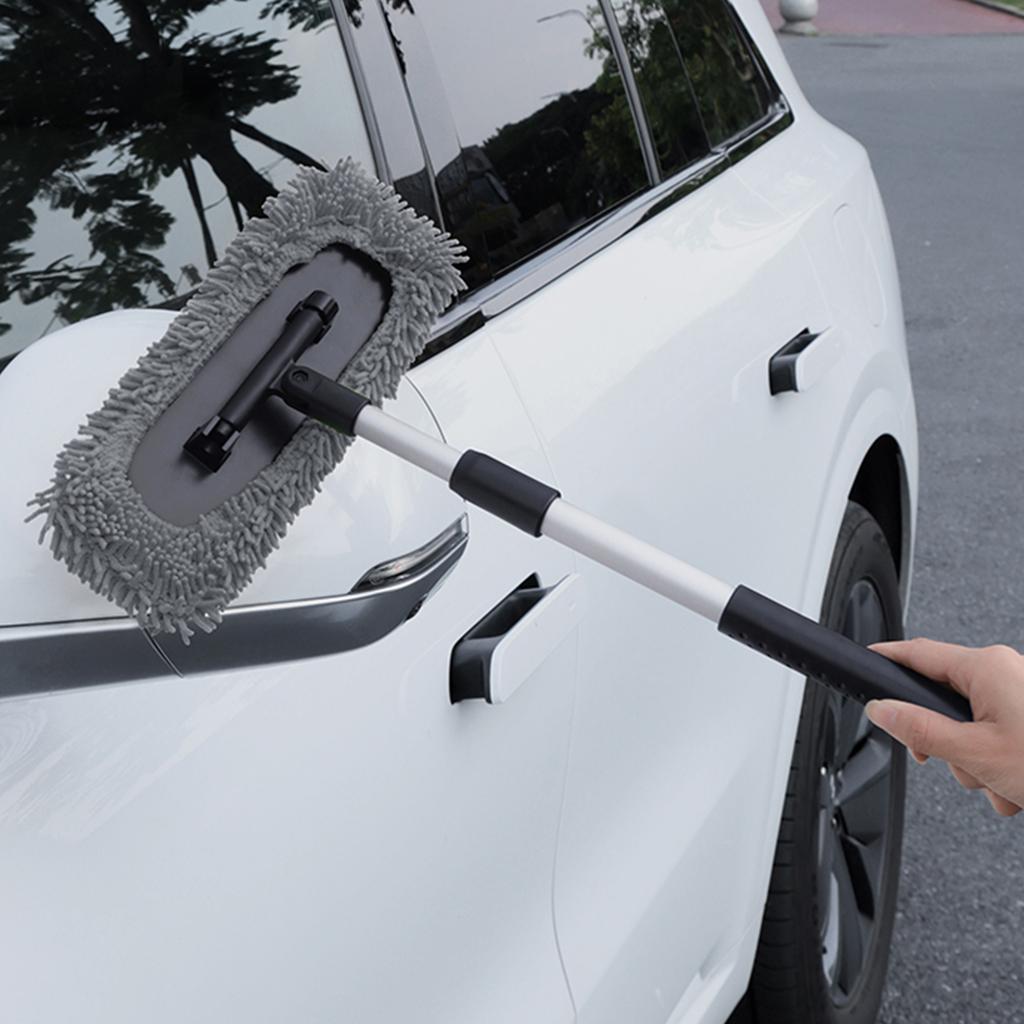 Interior Windshield Cleaning Tool with 180 Degree Rotatable and Extendable Handle Auto Inside Glass Wiper Kit for Cars