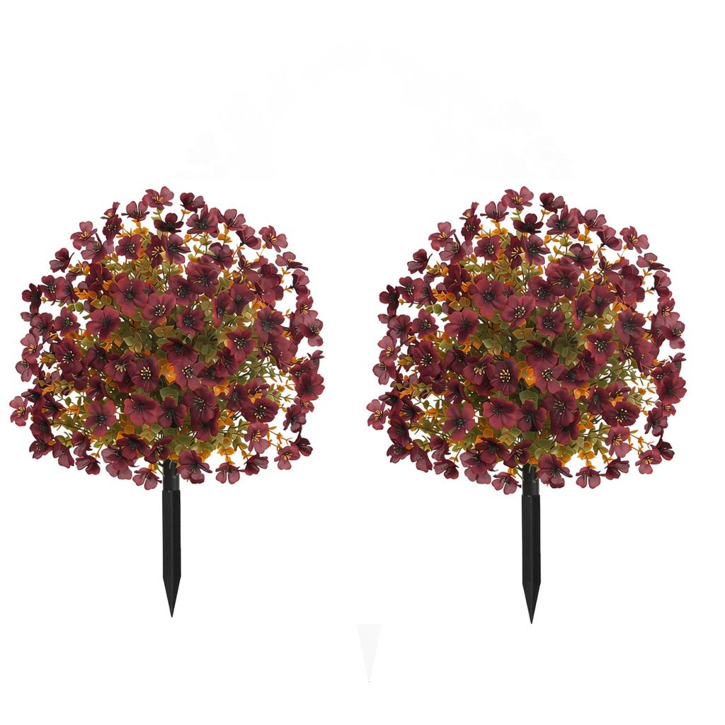 2pc Artificial Flower Garden Stakes for Outdoor Yard Decoration Durable Plastic Stem with Realistic Floral Design for Autumn Seasonal Display