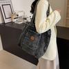 2026 New High Quality Denim Magnetic Butt Sewing Thread Women's Shoulder Bag Fashi Retro Lightweight Persality Handbag
