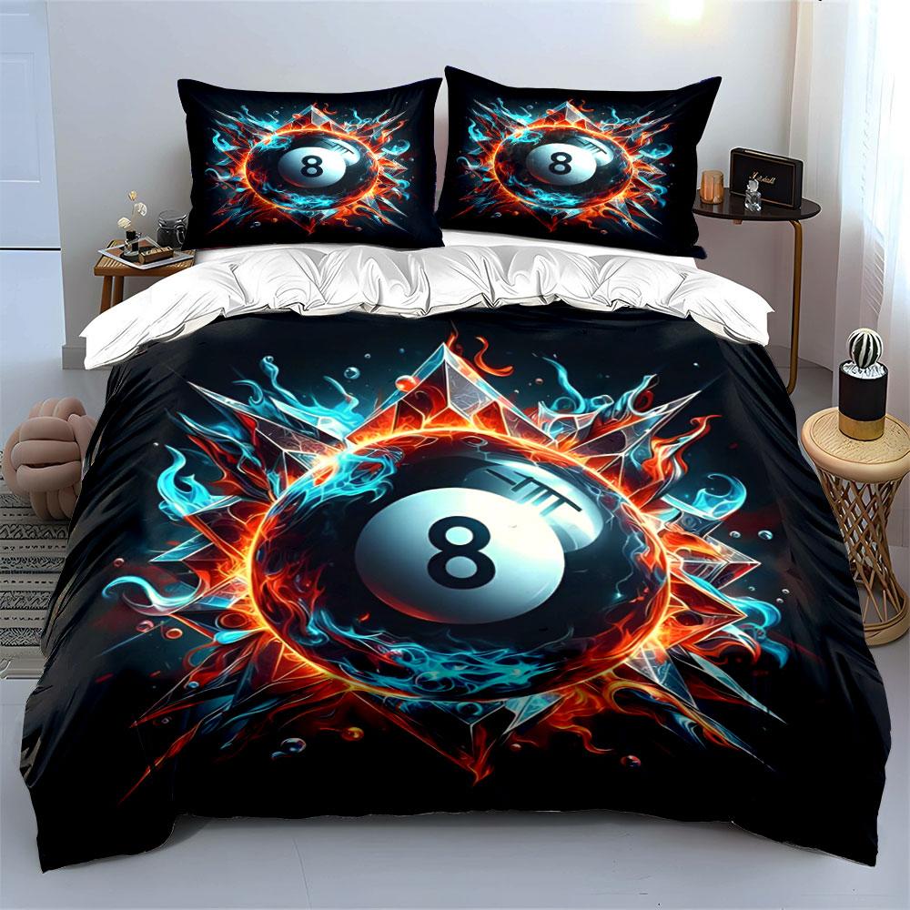 Fiery Eight Ball Design. Bedding Sets Duvet Cover Sets Duvet Covers Pillowcases(1 * Duvet Cover 2 * Pillowcases Without Duvet Insert)