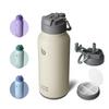 BOTTLE BOTTLE Water Bottle Stainless with Direct Bottom Dishwasher for Sports and Gray 850ml, Double-Walled Steel, Insulated, Straw, Drinking, 2-Way