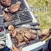 VICTORINOX Carving 2 Knife and Fork Convenient for Grilling BBQ and Dishwasher Swiss Classic Set, Set, Black, Steaks, Safe, 6.7133.2G