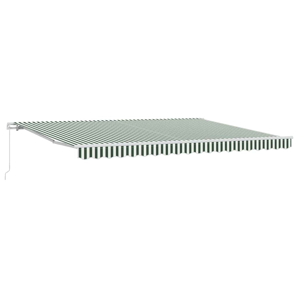 Retractable Awning Green and White 450 x 350 x 165 cm