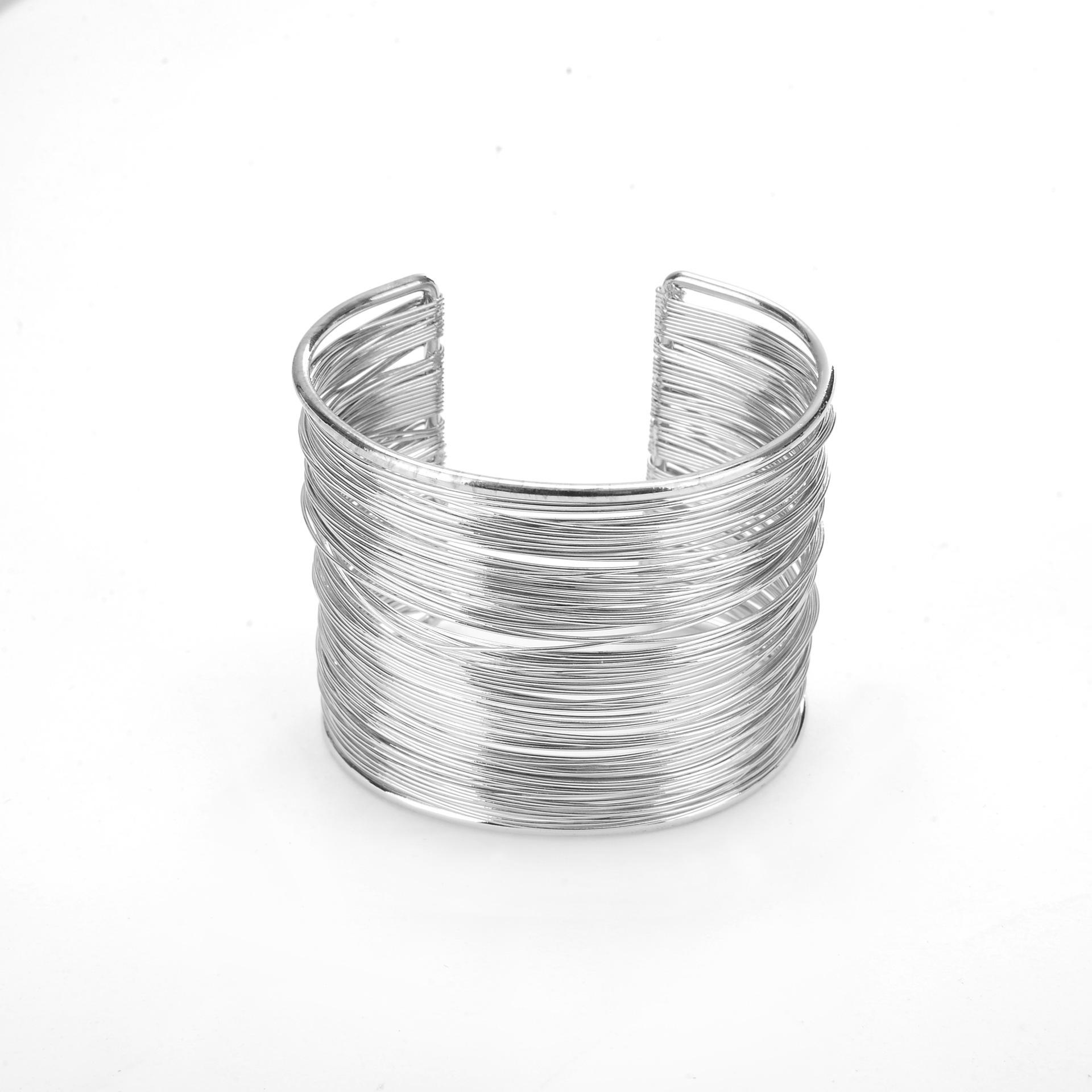 

Heavy Metal High-Quality Open Iron Wire Bracelet - European & American Style 7029 срібний