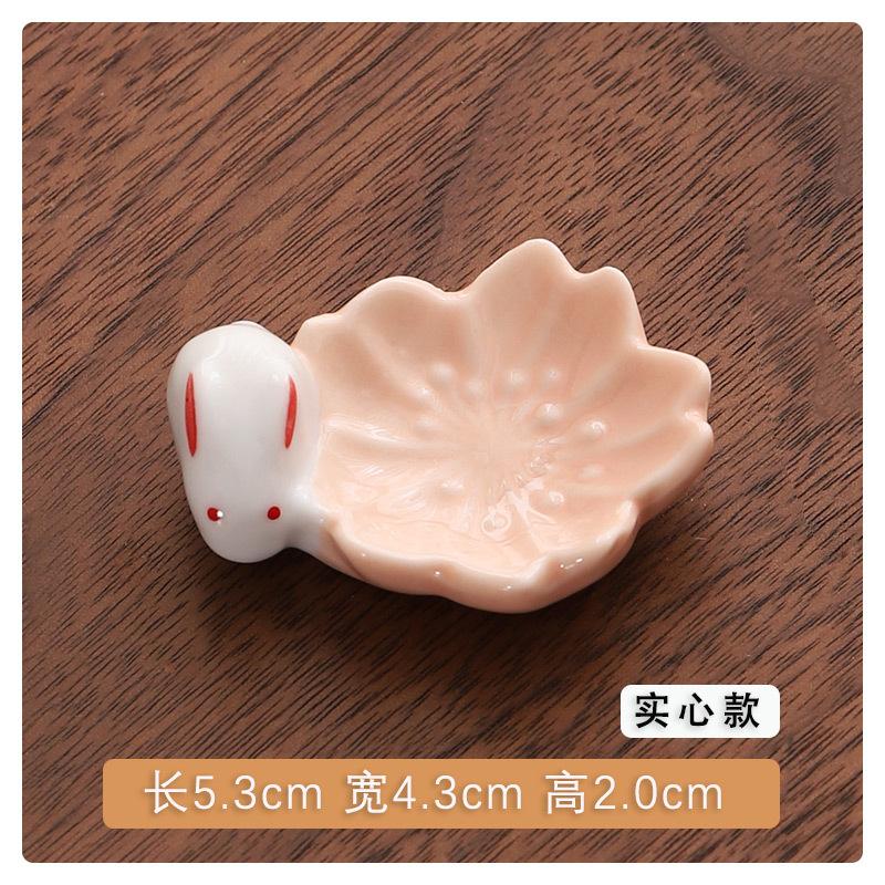 Colorful Ceramic Chopsticks Holder Sakura Blossoms rabbit Spoon Fork Chopstick Rest Tableware Stand Kitchen Dining Accessories
