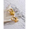 Yhpup High Quality Stylish 316L Stainless Steel Small Star Cute Hollow Hoop Earrings 18K Gold Plated Rust Proof Jewelry Women