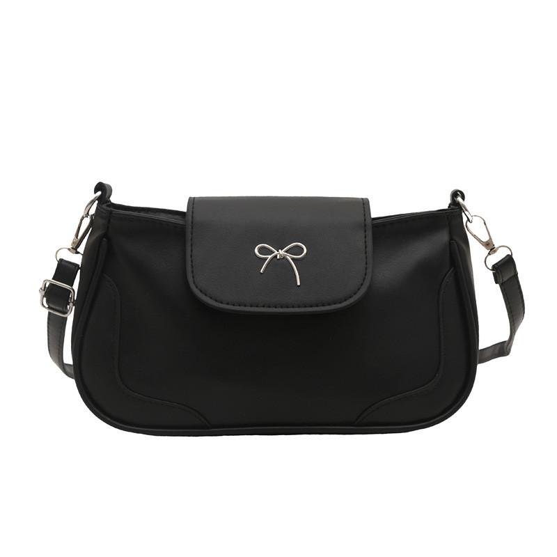 Shoulder Compact Pu Bag With Bow Decoration And Inner Layer For Commuting Daily