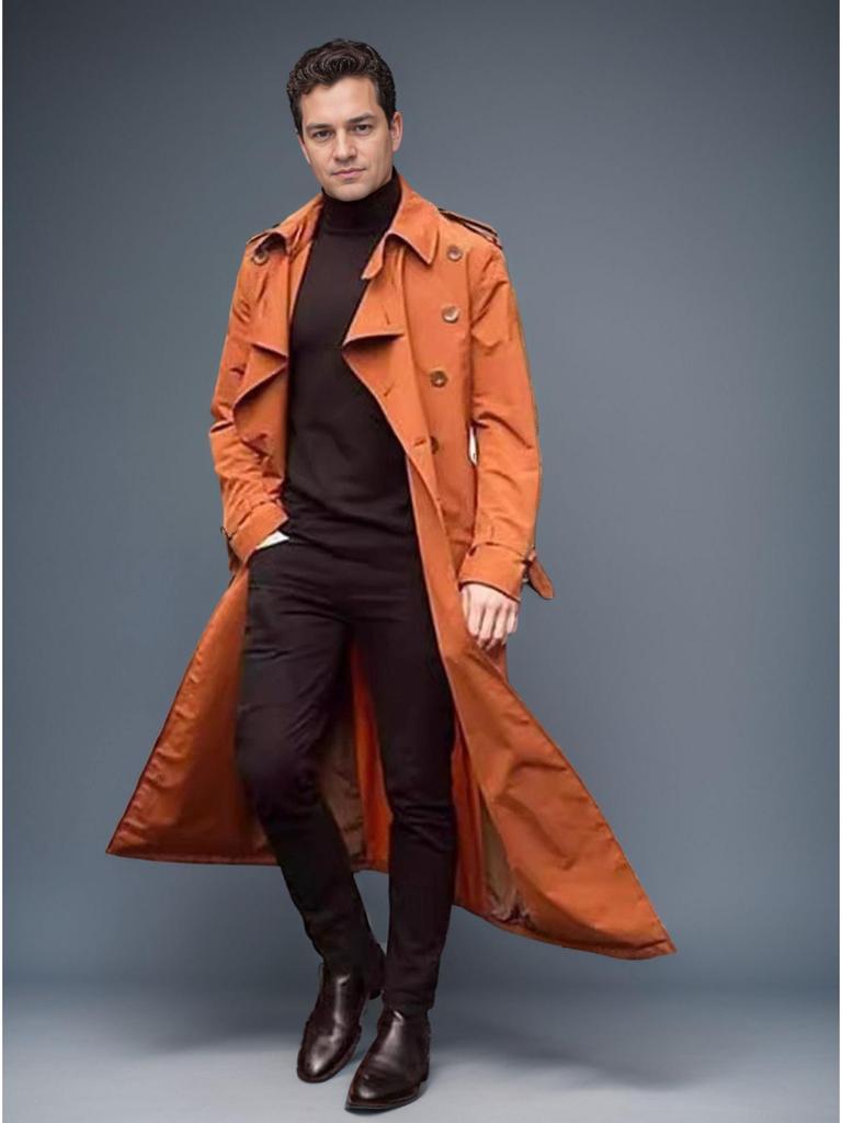 Men's Extra-Long Trench Coat - Fashionable Casual Jacket (In Stock)