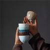 Retro Ceramic Cup Coarse Pottery Teacup Kung Fu Tea Set Small Cup Nordic Style Simple Ceramic Master Cup