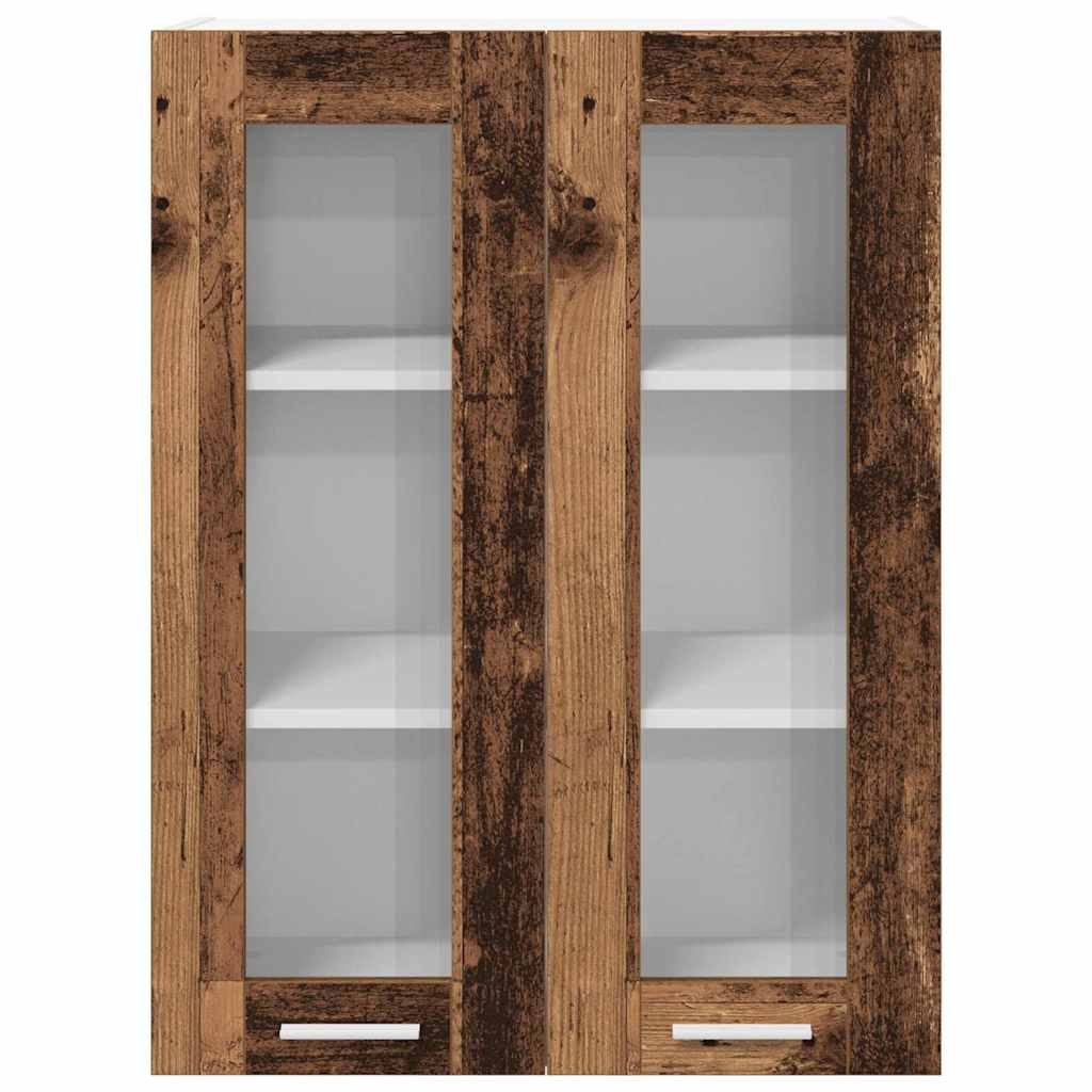 Hanging Cabinet with Storage Rustic Wood Finish 60 X 31 X 80 Cm Engineered Wood
