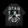 Anime Attack On Titan Eren Jaeger Graphic Tee Men Manga Vintage T-shirts Casual Washed T Shirt Harajuku Male Cotton Loose Tshirt