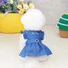 Cute Dog Denim Dress for Small Medium Dog Clothes Wedding Skrit Princess Dress Spring Summer Soft Sweet Skirt Pet Clothing