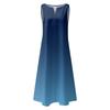 Fashion Women V-neck Gradient Printing Sleeveless Tunic Dresses Plus Size T-shirt Dress
