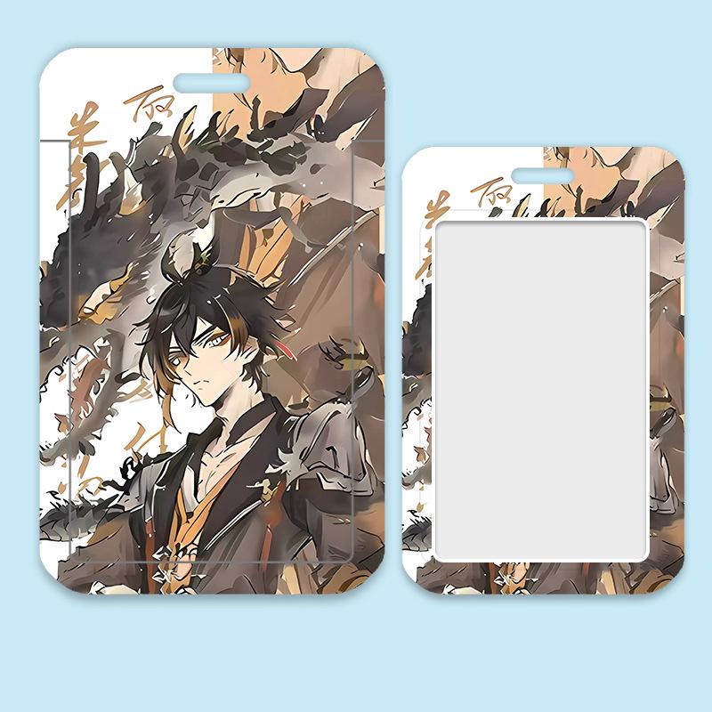 Game Genshin Impact Card Sleeve Business Retractable GanYu Credit Card Holders Bank ID Cover Cases Holders Bus Card Organizer