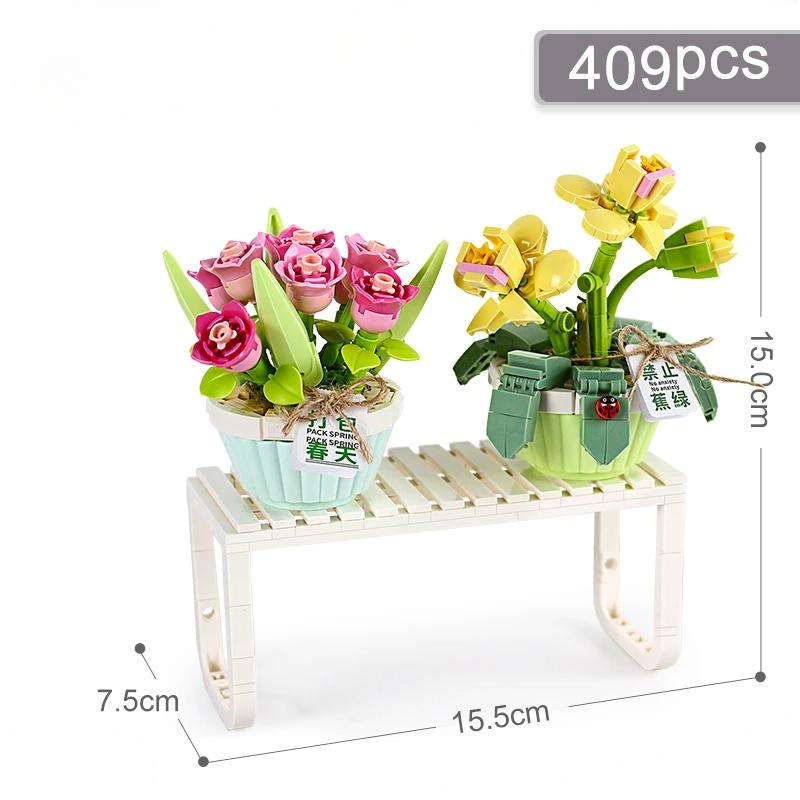 Cherry Flower Pot Juicy Bonsai Mini Building Blocks
