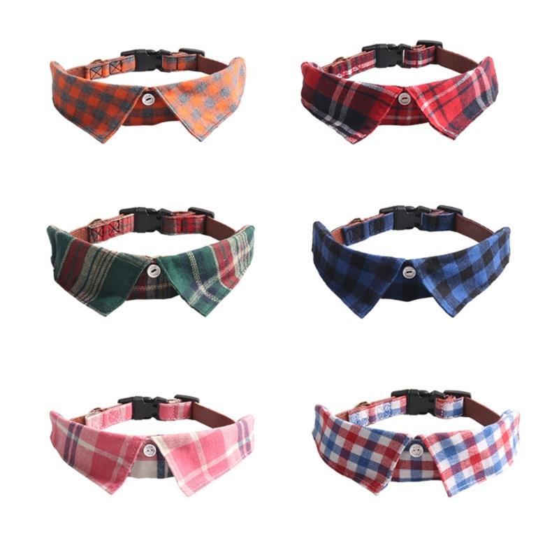 Puppy Wedding Collar Checked for Small Medium Girl Dogs Cat Dog Plaids Collar Necklace Wedding Costumes