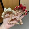 Hair Claw Elegent Girl Large Metal Claw Clip for Thick Hair with Small Bow Korean Style for Women