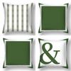 Light Luxury Green Short Plush Sofa Pillow Dark Green Geometric Pattern Pillow Bedside Cushion Cushion Pillow Cover