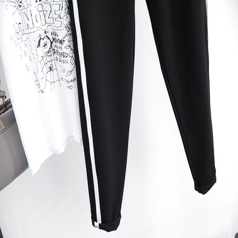 Women Elastic Waist Patchwork Sports Harem Pants Casual Loose Trousers Running