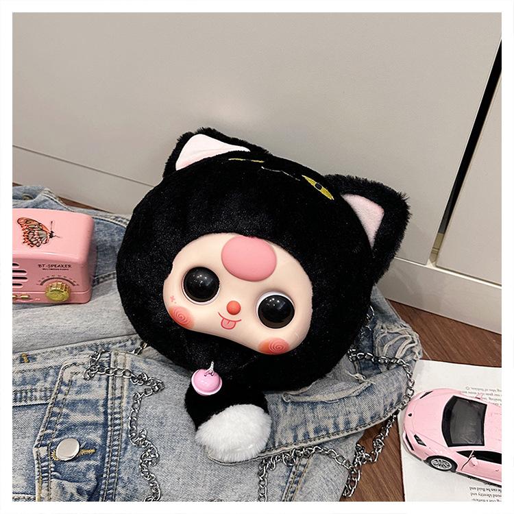 2025 new cute plush bag big eyes toy doll messenger bag claw machine doll student doll gift