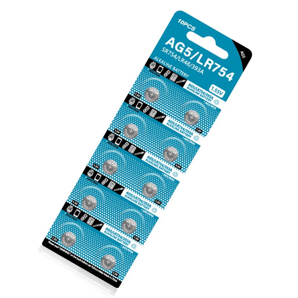 10Pcs AG5 Button Batteries LR754 193 SR754 546 RW28 939A LR48 D309 For Watch Electronic Remote Toys Clock Calculator