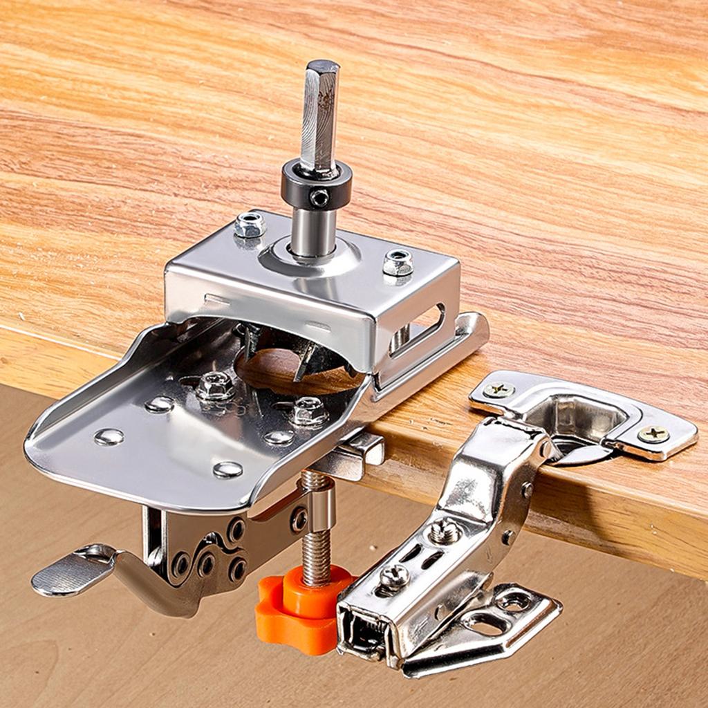 35mm Hinge Boring Jig Kit Stainless Steel Hole Opener Template For Woodworking Hole Puncher Drilling Guide Locator