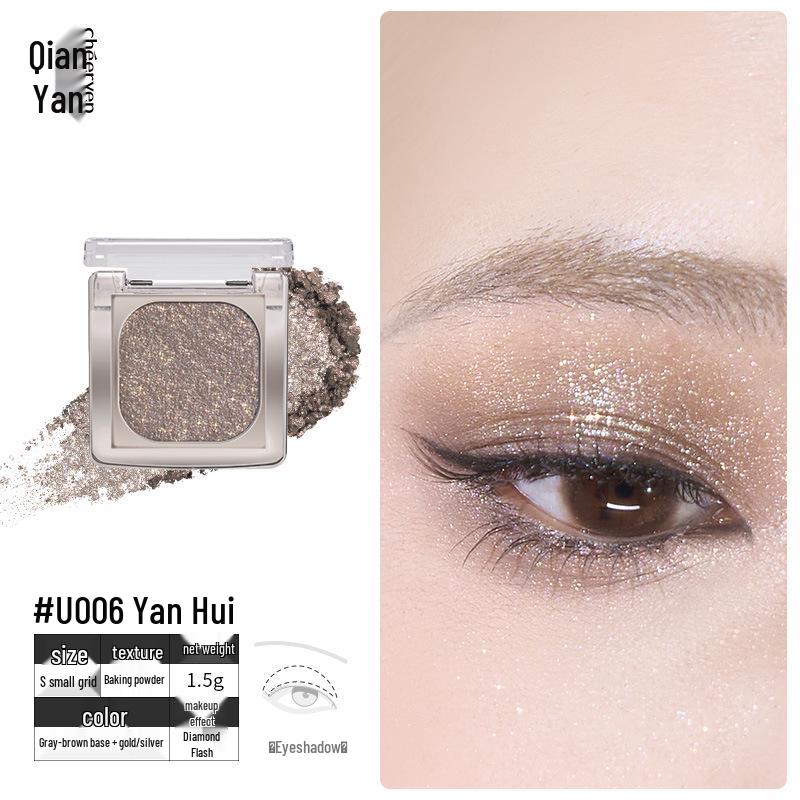 Qianyan Luxurious Crystal Eyeshadow & Blush Palette - Matte Shimmer Contour Highlighter for Daily Use