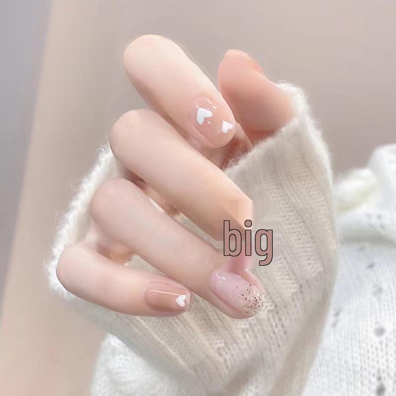 

Nude Heart Starlight Fairy Bow Wearable Nail Tips Stickers