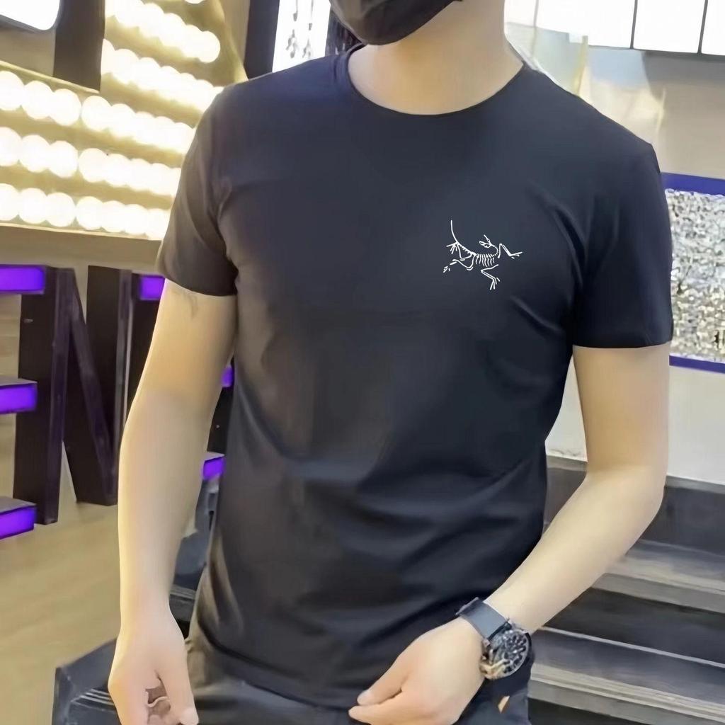 Men's 230g Pure Cotton Casual Loose-Fit Short-Sleeve Round Neck T-Shirt - Trendy and Versatile