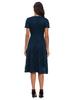 Bright Deer Women's Lace Cocktail Dress V Neck Short Sleeve Fitted Waist Midi Prom Bridesmaid Wedding Guest Party Evening Occasion Outfit