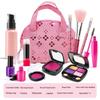 Play Pretend Makeup Kit Girls Realistic Eye Shadow Set Non-Toxic Role Play Toy With Cosmetic Bag Gift Only Models Can Not Use