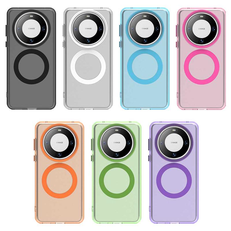 For Huawei Mate 60 Pro Case Cover Huawei Mate 60 Pro Capas Transparent Annular Magnetic Matte Clear Fundas Huawei Mate 60 Pro