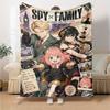 Spy x Family Anime Print Flannel Blanket High Quality Warm Comfortable Cover for All Seasons Perfect for Gifts Home Decor
