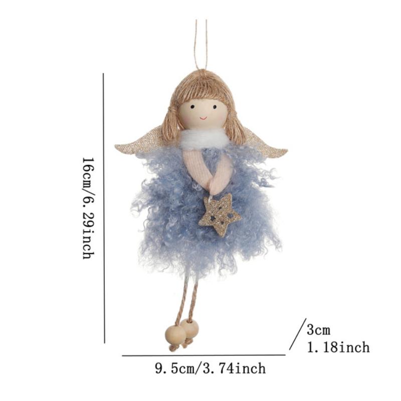 New Christmas plush angel girl pendant children's cute doll Christmas tree decoration pendant small pendant