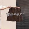 Women's High-Waist A-Line Suede Skirt - American Retro Style, Perfect for Fall/Winter with Boots