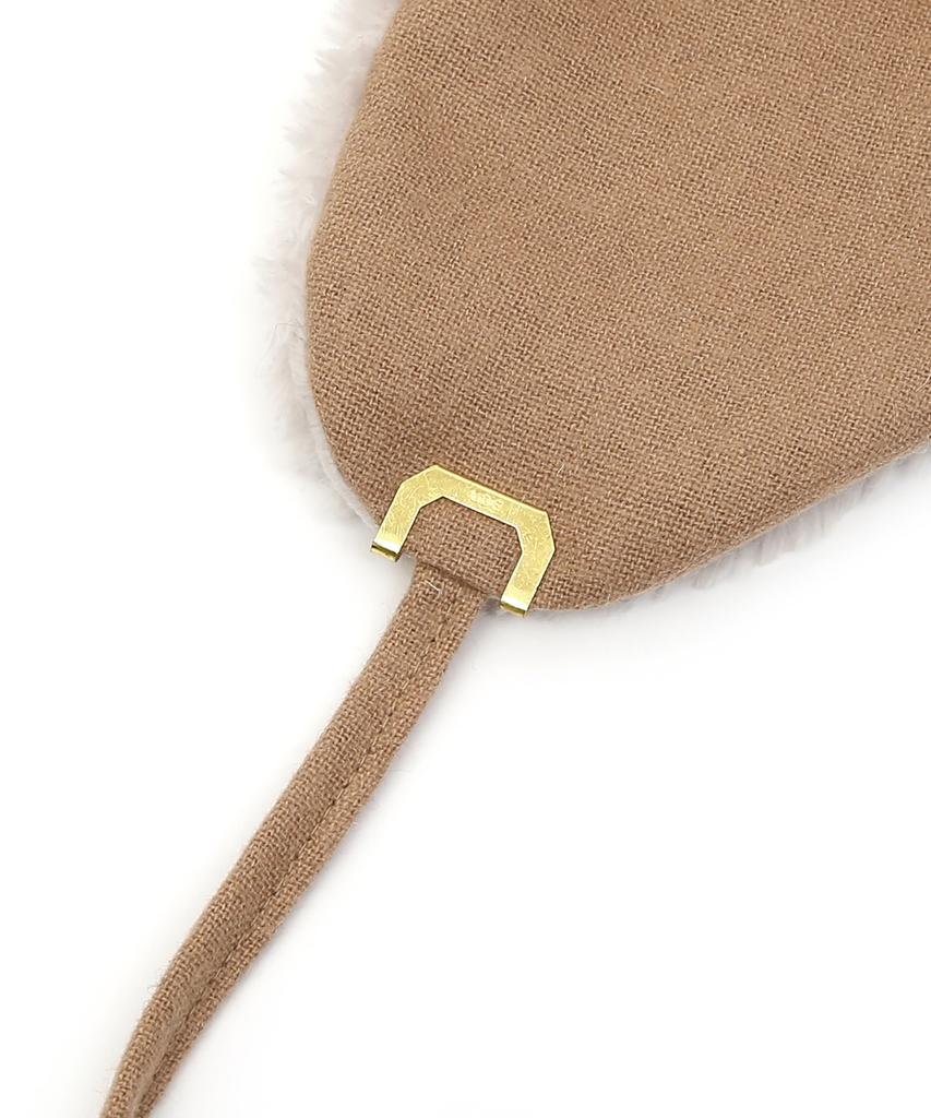 Eondeokeonteulolseutyudio Winter Reversible Fur Hat Trapper Hat / Reverse Fur / Flannel Beige