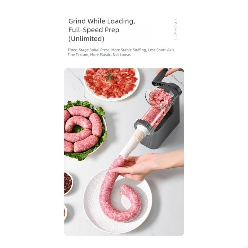 Plastic Sausage Stuffer Feature Hand Crank and Multiple Nozzles for Easy Homes Sausage Production Stable Operation Design HX6C