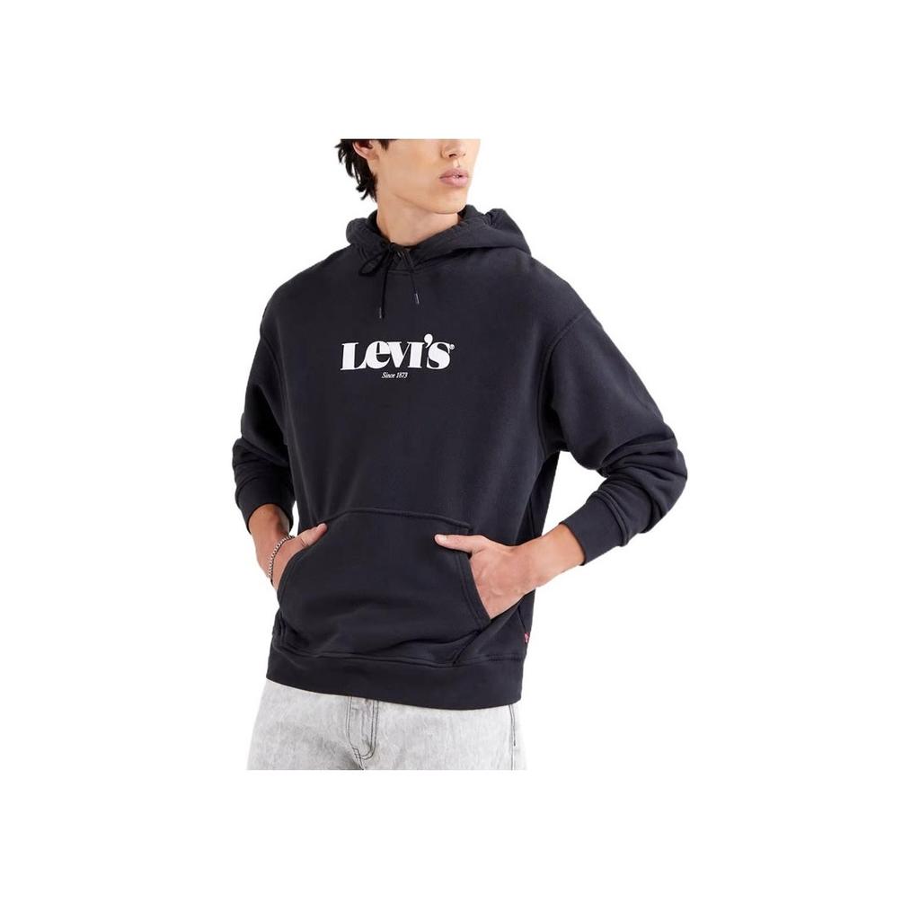 Levis Letter Print Loose Casual Hoodie Men hoodies Black 38479-0039