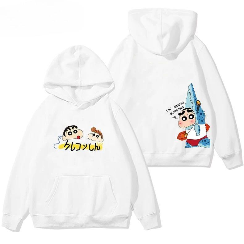 

This Is A Cute and Fun Hoodie Featuring Crayon Shin-chan and Akane. It s Made of Pure Cotton and Has Loose Prints 3XL