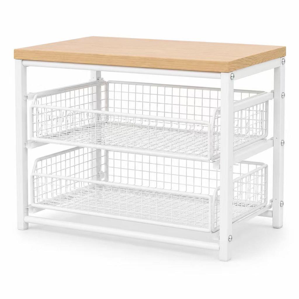 Countertop Microwave Oven Rack with Drawer for Kitchen Appliances
