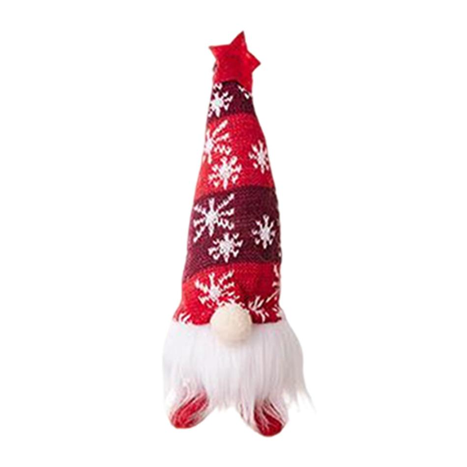 Kerst Gezichtloze Pop Kabouter Ornamenten LED Licht Pluche Breiwerk Boomhanger Kerstversieringen voor Thuis Kinder Cadeau