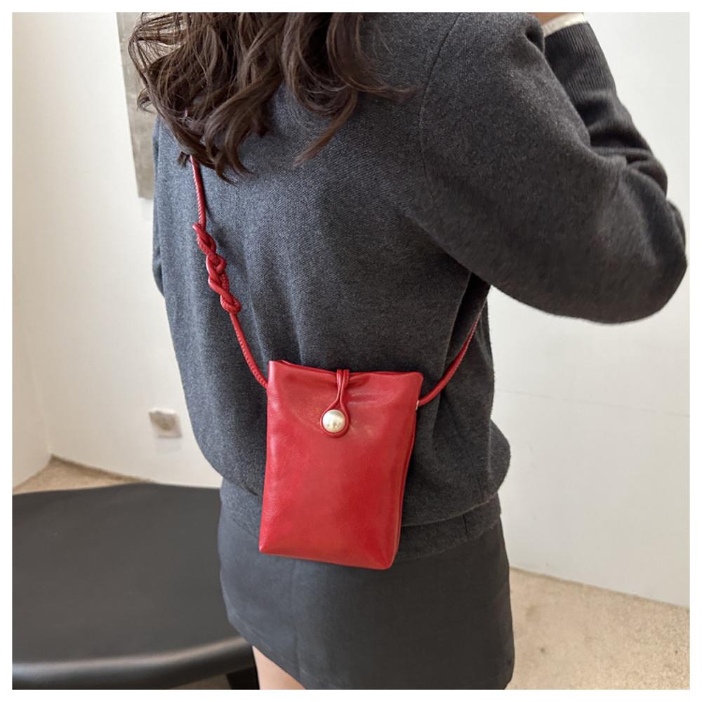 Crossbody Handytaschen für Damen Mini PU-Leder Umhängetaschen und Handtaschen Damen Handy-Umhängetaschen Einfache Unifarbene Tasche