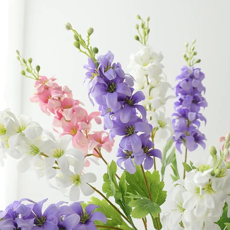 10Pc/lot Artificial Silk Flower Hyacinth Wedding Decor Fake Delphinium Flowers Home Room Decoration Ornaments Party Table Floral