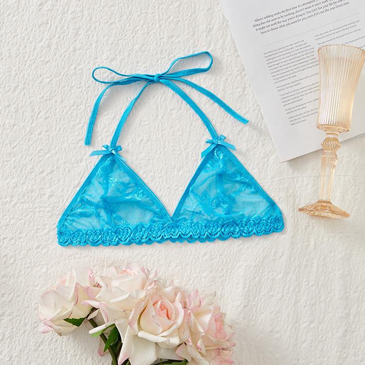 "XL Plus Size European & American Lace Sexy Triangle Cup Tie-String Bra Top 8811A"