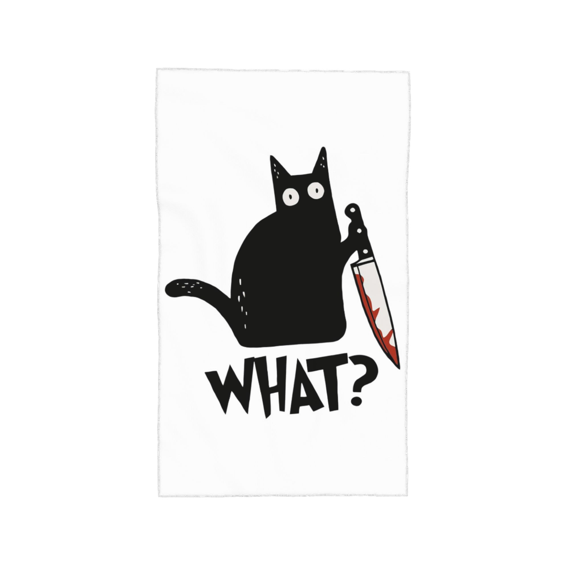 

Cat What Murderous Black Cat With Knife Gift Premium Soft Face Towel Quick Dry Pool Bath Cotton Towels Absorbent W40*H60(CM)